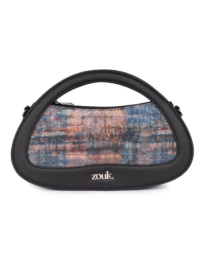 ZOUK حقيبة زوك ناديا النسائية - حقيبة كروس أنيقة بمقبض علوي مفتوح | حقيبة كتف مصنوعة يدويًا مع جيوب متعددة وبطانة مقاومة للماء | مناسبة للاستخدام الرسمي وغير الرسمي | تريوند باروك - Image 1